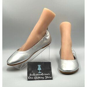 NWOB FitFlop Women's Metallic Silver Leather Allegro Ballet Flats Size 9 3018